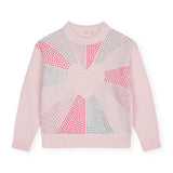 Billieblush Studded Heart Knit Sweater ~ Baby Pink