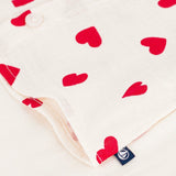 Petit Bateau Heart Print l/s Blouse & Leggings Set ~ Ecru/Red