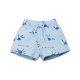 Play Up Baby Sun Print Sweatshirt & Sweatshorts Set ~ Light Blue