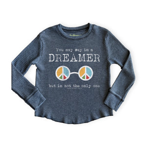 Rowdy Sprout Baby Imagine Lennon Thermal l/s Tee ~ Vintage Black