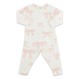 Oh Baby! Bows Print 2pc Set ~ Oyster