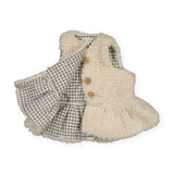 Bean's Barcelona Fuzzy Polar Peplum Vest ~ Ecru