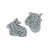 The Blueberry Hill Classic Knit Baby Booties ~ Bowie Grey