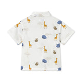 Mayoral Baby Boy Animal Print s/s Woven Shirt ~ White