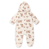 Rylee + Cru Baby Fleece Bunting ~ Rose Garden/Natural