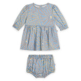 Stella McCartney Baby Girl Twill Star Swirl Print Dress w/ Bloomers ~ Blue