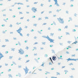 Petit Bateau Front Zip Fox Print Footie ~ White/Blue