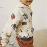 Mayoral Boys Moto Print Hoodie ~ Light Khaki