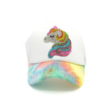 Bari Lynn Trucker Hat ~ Tie Dye Crinkle/Unicorn