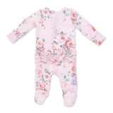 Angel Dear 2 Way Zipper Ruffle Back Footie ~ Painterly Rose Bouquets