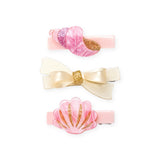 Lilies & Roses Seashell & Bow Pink Pearlized Clips