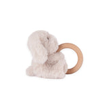 Elegant Baby Wooden Ring Plush Rattle ~ Puppy
