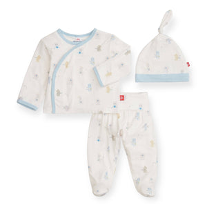 Magnetic Me Modal 3pc Kimono Set ~ Baby Beats Blue
