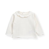 Play Up Baby Woven Cardigan, Ruffle Collar Top & Woven Pants Set ~ Dusty Mauve/White