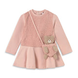 Mayoral Baby Girl Bi-material Sherpa Dress w/ Bear Bag ~ Petisui