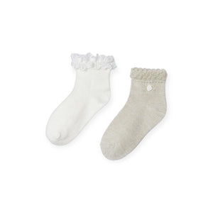 Mayoral Girls Socks Set of 2 ~ Champagne
