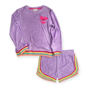 Appaman Girls Ruby Sweatshirt & Lori Shorts Set 7-12 ~ Sweet Lavender