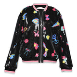 Baby Sara Sequin Bomber Jacket ~ Black Multi