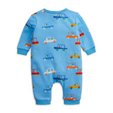 Magnetic Me French Terry Romper ~ Blue Cars
