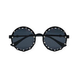 Bari Lynn Round Flower Sunglasses w/ Stones