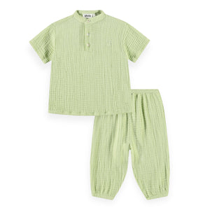 Molo Baby Ever Shirt & Serene Pants Set ~ Misty Green