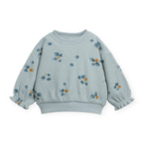 Play Up Baby Flower Print Waffle Weave Sweatshirt & Sweatpants Set ~ Sea