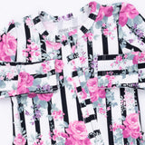 Angel Dear 2 Way Zipper Ruffle Back Footie ~ Cabbage Rose Stripe