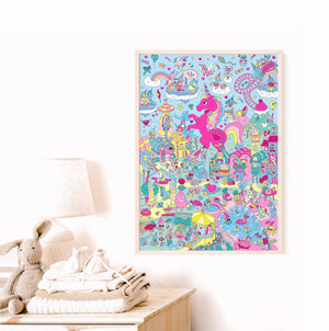 Omy Lily Unicorn Sticker Poster