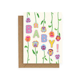 Adelfi Pansies Baby Card