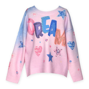 Baby Sara Dream Print Sweater w/ Rhinestones ~ Pink Multi