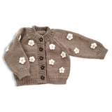 The Blueberry Hill Knit Flowers Cardigan ~ Tan