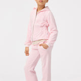 Molo Madge Velour Zip Hoodie & Adoria Flare Sweatpants Set  ~ Charlotte Pink