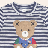 Huxbaby Sitting Hux l/s Top & Denim Pocket Pants Set ~ Ink Stripe/Denim Indigo