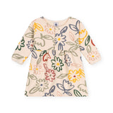 Petit Bateau l/s Floral Dress ~ Big Flowers