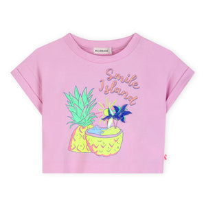 Billieblush Smile Island Graphic Boxy Cropped s/s T-shirt 7-12 ~ Nosegay