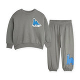 Mini Rodini Baby Dino Patch Sweatshirt & Sweatpants Set ~ Grey