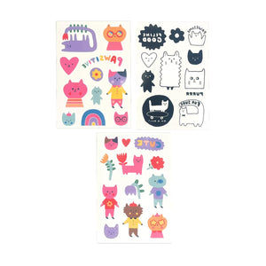 Ooly Mini Tattoo Palooza Temporary Tattoos X Suzy ~ Pawsitive Cat