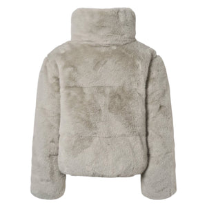 Molo Havi Faux Fur Jacket ~ Dappled Grey