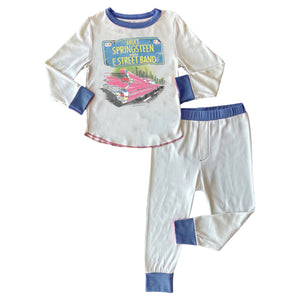 Rowdy Sprout Bruce Springsteen Cadillac l/s Pj Set ~ Vintage White/Blue