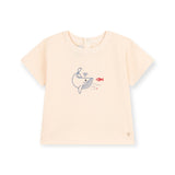 Petit Bateau Baby Boy s/s Graphic Tee & Denim Shorts Set ~ Whale/Blue