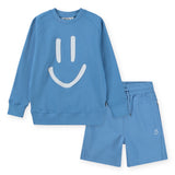 Molo Mike Sweatshirt & Alw Sweatshorts Set ~ Blue Tide