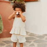 Molo Baby Rosalice Top & Sara Shorts Set ~ Pearled Ivory