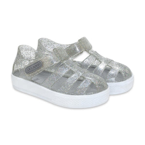 Robeez Elite Glitz Jelly Sandal ~ Silver Glitter