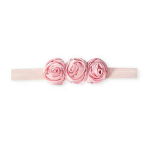 Bari Lynn Satin Roses on Elastic Baby Headband