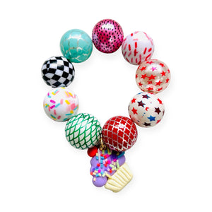 Sadie's Moon Bubblegum Bead Bracelet ~ Cupcake