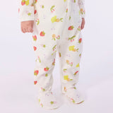 Petit Bateau Front Snap Tutti Frutti Print Footie ~ White Multi