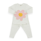 Oh Baby! Large Daisy 2pc Set ~ Cream/Pink