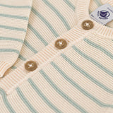Petit Bateau Knit Striped Romper ~ Mint/Cream