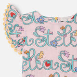 Stella McCartney Girls Stella Lettering s/s Blouse & Shorts Set ~ Pink Multi
