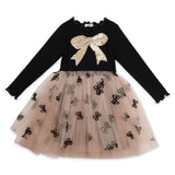 Petite Hailey Tru Bow Tutu Dress ~ Black/Gold